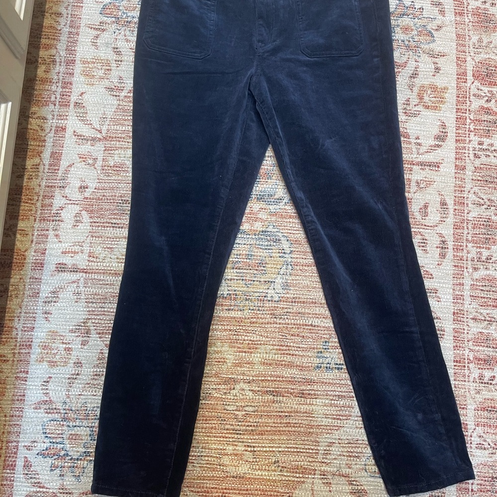 Pilcro and letterpress Anthropologie Navy Corduroy skinny Pants. Stretch